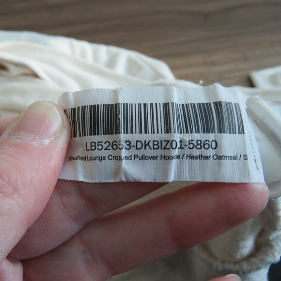 QUINCE Brushed Lounge Cropped Pullover Hoodie in Heather Oatmeal Lounge - Size S - Picture 15 of 15